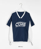 Chumin Sporty Color Matching Nylon Over Short Sleeve Tee