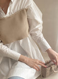 Moileen Layered Knit Shirt Blouse