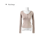 Riser Hoodie Button Long Sleeve T-Shirt