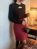 Speth Pearl Tweed A-Line Mini Skirt