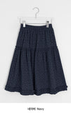Bihina Flower Shirring Long Skirt