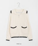Maida Collar Color Matching Knit Cardigan