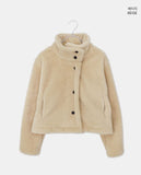 Harking High Neck Button Fleece Fur Loose Fit Jumper