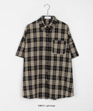 [unisex] Ruwon Pocket Check Over Shirt