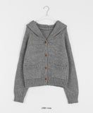 Tsukimi Pocket Hood Knit Crop Cardigan