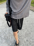 Linen wide short banding denim