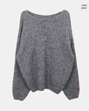 Sodan round neck henley neck loose wool long sleeve knit