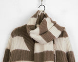 [Muffler Set] Basis Vintage Stripe Angora Knit
