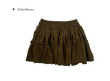 Empty Suede Frill Banding Mini Skirt