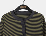 Peg Stripe Color Matching Frill Cardigan