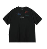Draw Stitch Embroidered Short Sleeve Tee