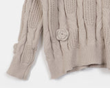 Hanen Vintage Rose Rainy Season Flower Cable Knit