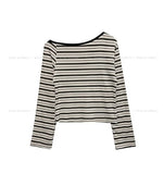 Pouch Multi Stripe One-Shoulder Long Sleeve