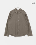 Big check collar overfit long-sleeved shirt