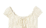 Muto Punching Ribbon Short Sleeve Blouse