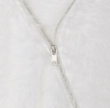 Unbalanced angora zipper knit