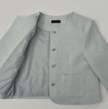 Tweed Round Silver Button Jacket
