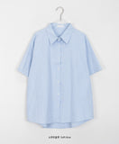 Byuko Color Stripe Seersucker Short Sleeve Shirt