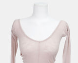 Miak Shirring Off-Shoulder Ribbed T-Shirt