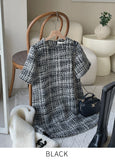 [35% wool] Racquet Round Tweed Mini One Piece