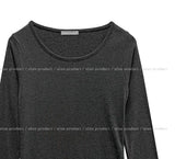 [U-BASIC] If Brushed Slim U-neck Long Sleeve