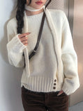 Onu Button Round Knit Muffler Set
