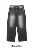 Frit Washing Wide Denim Pants