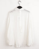 Morton back-slit see-through strap boxy fit long sleeve shirt