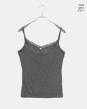 Refu Slim Lace Rib Sleeveless