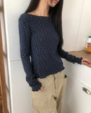 Sidu Small Flower Wave Long Sleeve T-Shirt