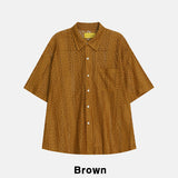 Pla Embroidery Punching Short Sleeve Shirt