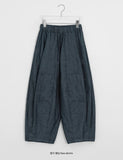 [BAONHAUS] Tontoni Banding Cut Denim Balloon Wide Pants