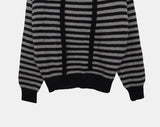 [Muffler SET] Ked Stripe Off-Shoulder Long-Sleeve Knit
