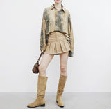 Bimo Damage Pleated Skirt