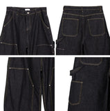 Defen Carpenter Wide Denim Pants