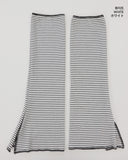 Pearler Stripe Peach Fuzz Slit Long Leg Warmer