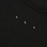Triple Stud Ribbed Sleeveless Top