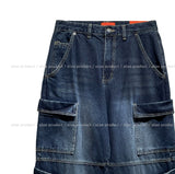 double-out pocket denim pants