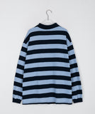 [BAONHAUS] Pinda Stripe Rugby Collar Long Sleeve Tee