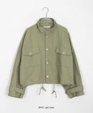 Hyuina String Button Short Collar Jacket