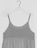 Ume Check Tiered Long Sleeveless Bustier One Piece (Adjustable Straps)
