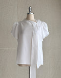 Lovell Ribbon Tie Shirring Blouse
