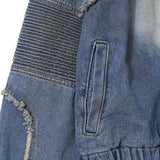 Mud damage denim hooded jacket
