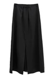Slit mesh layered long skirt