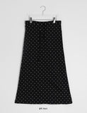 Neiro Cotton Dot Maxi Long Skirt