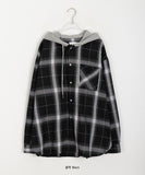 [unisex] Rotany Over Check Hood Shirt