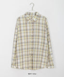 Peoto Check Over Wrinkle Shirt