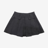 Laminet pocket pleated skirt