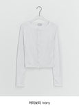 Lengmo Ribbed Round Crop Cardigan