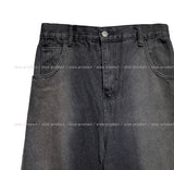 cross damage banding denim pants